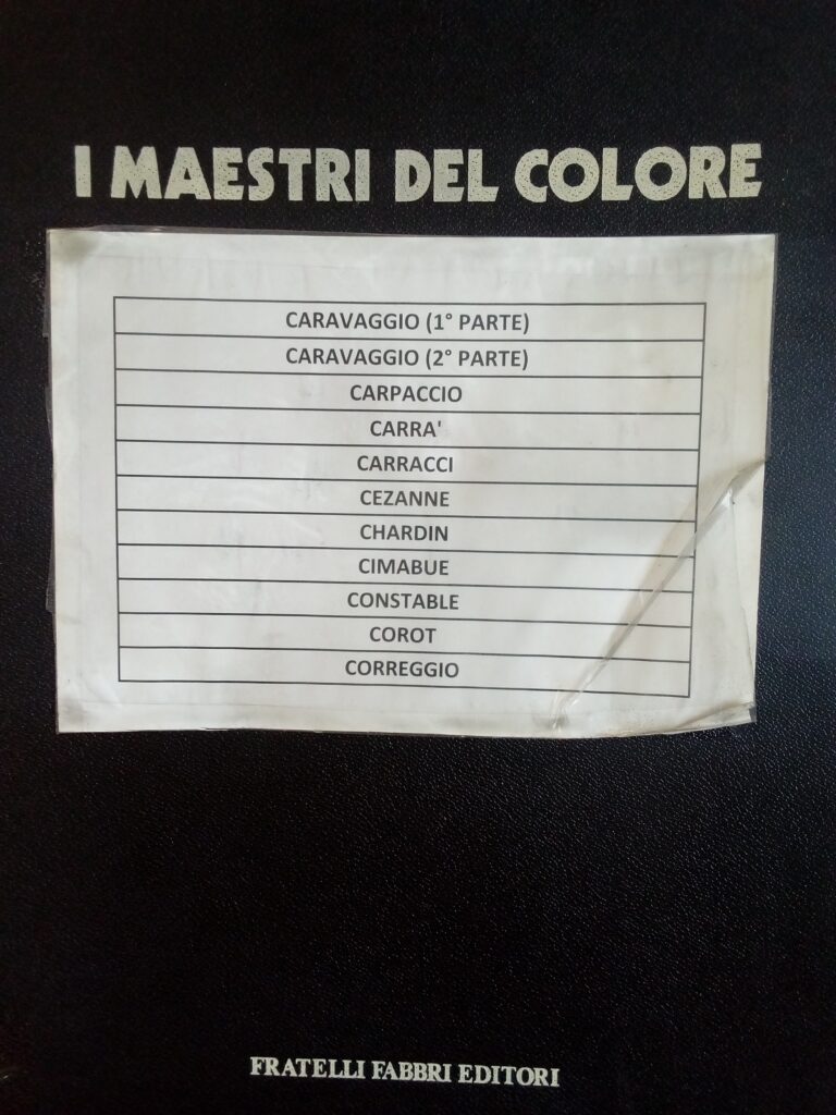CARAVAGGIO 1,CARAVAGGIO 2,CARPACCIO,CARRA’,CARRACCI,CEZANNE,CHARDIN,CIMABUE,CONSTABLE,COROT,CORREGGIO