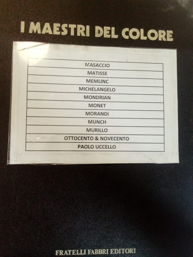 Masaccio, Matisse, Memlinc, Michelangelo, Mondrian, Monet, Morandi, Munch, Murillo, Ottocento e Novecento, Paolo Uccello
